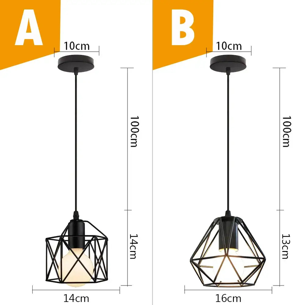 Black metal cage pendant light with exposed bulbs in two sizes vintage industrial kitchen decorbites black metal