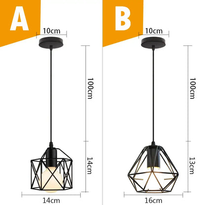 Black metal cage pendant light with exposed bulbs in two sizes vintage industrial kitchen decorbites black metal