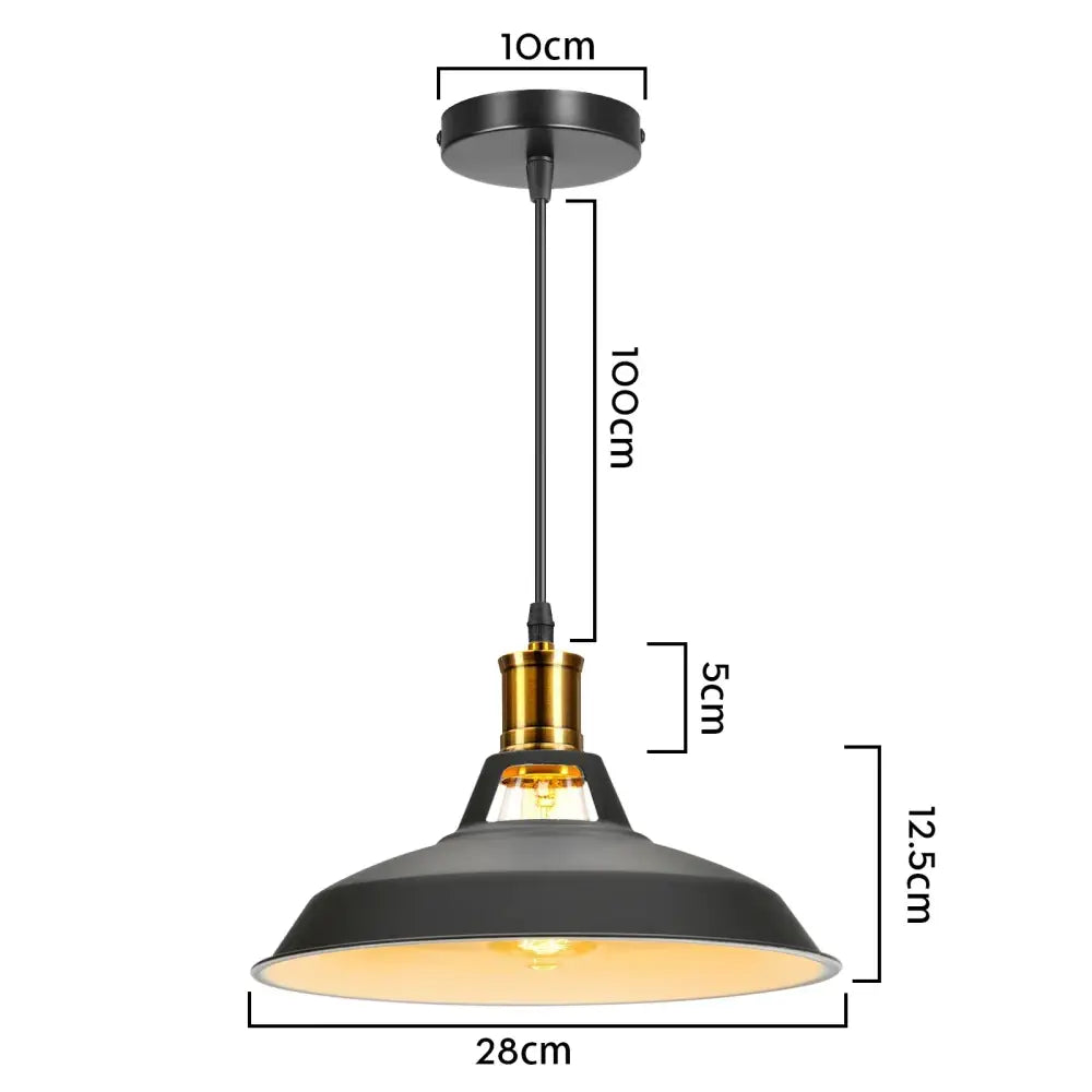 Vintage iron black pendant lights featuring black industrial-style pendant lights with brass socket and warm interior