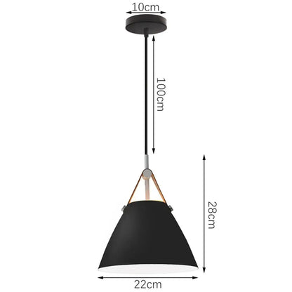 Vintage iron black pendant lights featuring black conical shade with copper straps for warm living room decorbites iron black