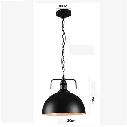 Black matte iron black pendant light with domed shade and chain suspension for vintage living room decorbites pendant lights