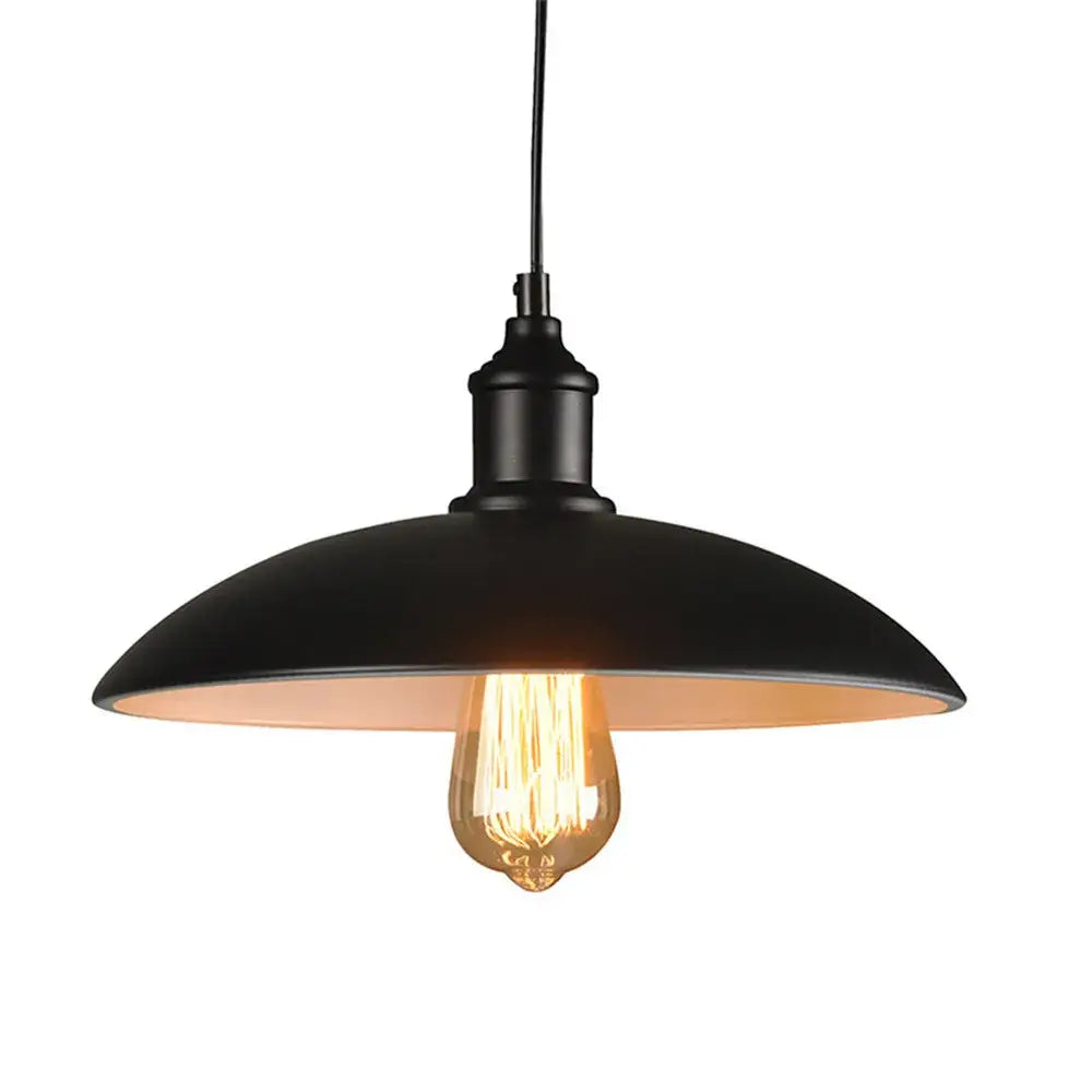 Black industrial-style iron black pendant light with matte finish and warm edison bulb for living room decorbites pendant lights