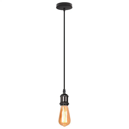 Black industrial-style vintage led wood ceiling pendant light with glowing amber filament bulb for dining room decorbites led wood