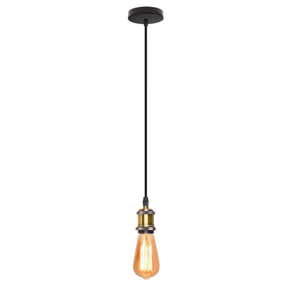 Black pendant light with brass-finished socket and amber vintage bulb for led wood ceiling dining room decorbites led wood
