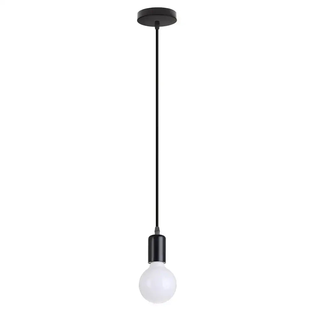Black vintage led wood ceiling pendant light with matte finish and frosted glass bulb for dining room decorbites led wood