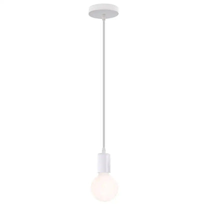 White vintage led wood ceiling pendant light with sleek round mount and exposed bulb for dining room decorbites led wood