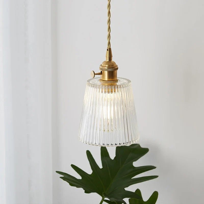 Vintage Nordic Striped Glass Pendant Light - Decorbites
