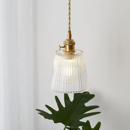 Vintage Nordic Striped Glass Pendant Light - Decorbites