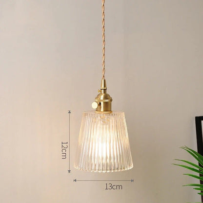 Vintage Nordic Striped Glass Pendant Light - Decorbites