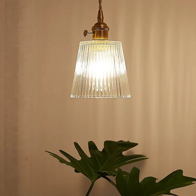 Vintage Nordic Striped Glass Pendant Light - Decorbites