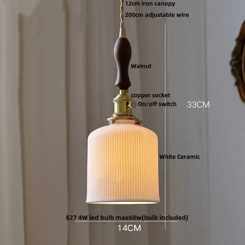 Vintage pale blue enamel pendant light with white ceramic shade ridges and decorbites ceramic knob switch for living room decor