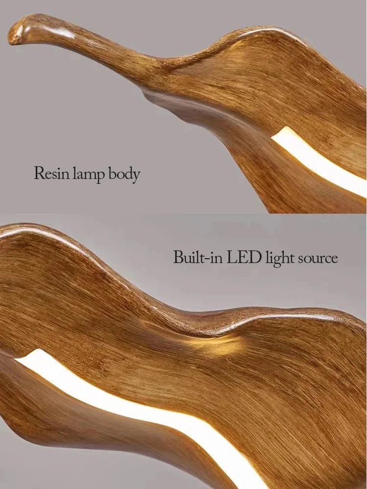 Vintage Resin Leaf Pendant Light With Iron Finish - Decorbites