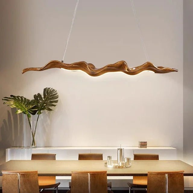 Vintage Resin Leaf Pendant Light With Iron Finish - Decorbites