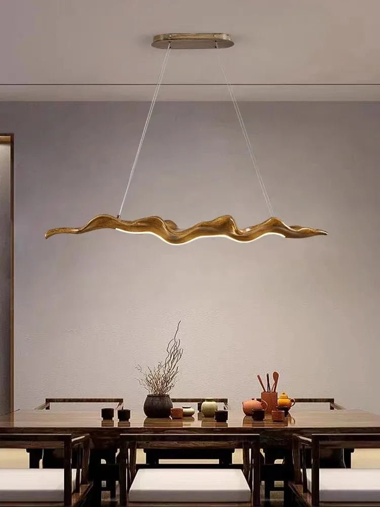 Vintage Resin Leaf Pendant Light With Iron Finish - Decorbites