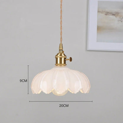 Vintage Shanghai Brass Glass Pendant Light - Decorbites