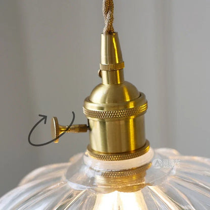 Vintage Shanghai Brass Glass Pendant Light - Decorbites