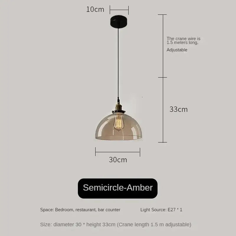 Vintage smoked amber glass pendant light set of 4 featuring amber glass vintage semi-circular shades with brass fixtures