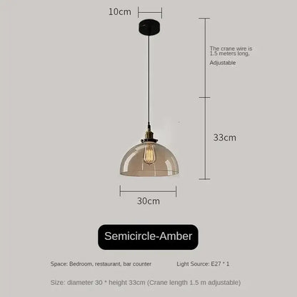 Vintage smoked amber glass pendant light set of 4 featuring amber glass vintage semi-circular shades with brass fixtures
