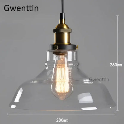 Clear glass pendant light with brass-finished metal fixture and exposed Edison bulb for decorbites industrial glass pendant