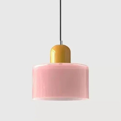 Vintage Stained Glass Mini Pendant Light in Pink Green White - Decorbites
