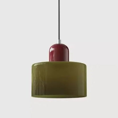 Vintage Stained Glass Mini Pendant Light in Pink Green White - Decorbites