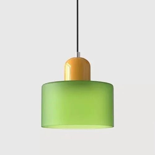 Vintage Stained Glass Mini Pendant Light in Pink Green White - Decorbites
