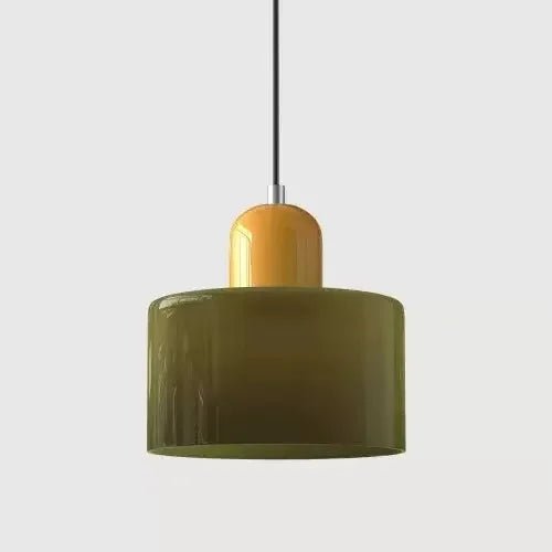 Vintage Stained Glass Mini Pendant Light in Pink Green White - Decorbites