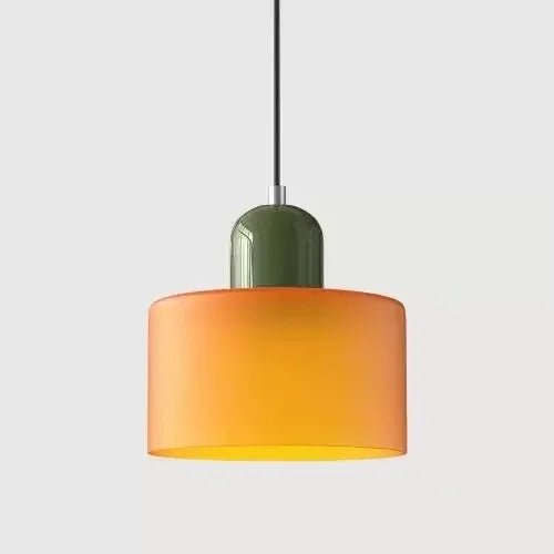 Vintage Stained Glass Mini Pendant Light in Pink Green White - Decorbites