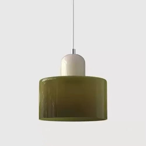 Vintage Stained Glass Mini Pendant Light in Pink Green White - Decorbites