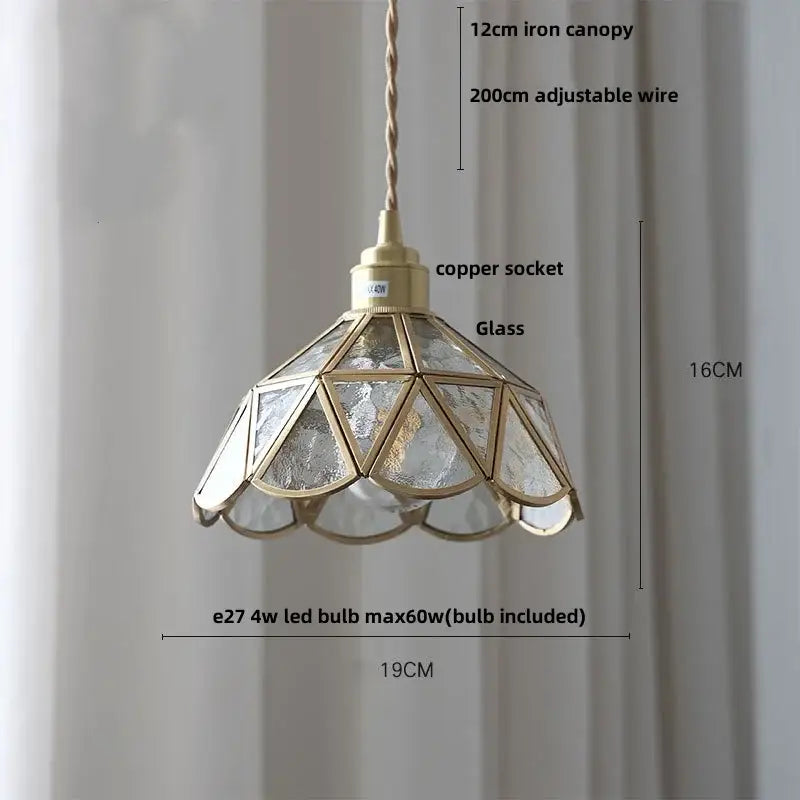 Vintage teal blue glass led pendant light with brass metal frame and textured clear glass panels for kitchen decorbites blue glass