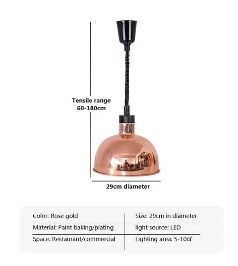 Vintage Telescopic Stainless Steel Buffet Heat Pendant Lamp - Decorbites