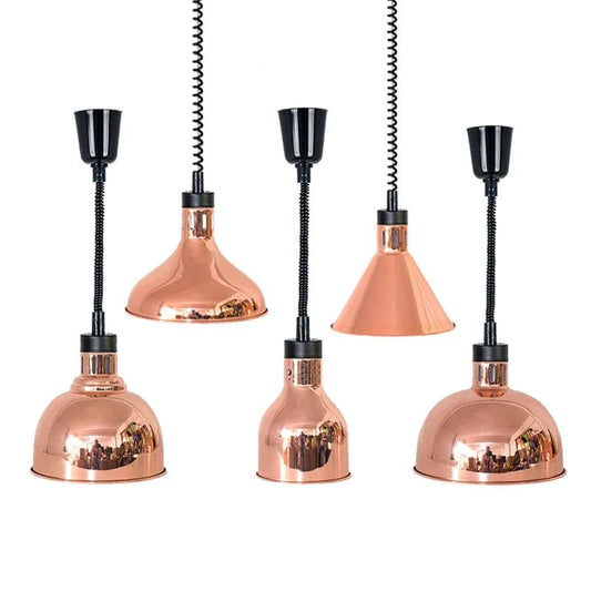 Vintage Telescopic Stainless Steel Buffet Heat Pendant Lamp - Decorbites