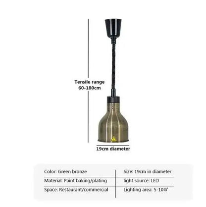 Vintage Telescopic Stainless Steel Buffet Heat Pendant Lamp - Decorbites