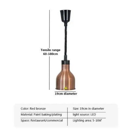 Vintage Telescopic Stainless Steel Buffet Heat Pendant Lamp - Decorbites