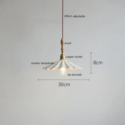 Vintage woven rattan ceramic led pendant light with white fluted ceramic led pendant and wooden handle for dining room decorbites pendant lights