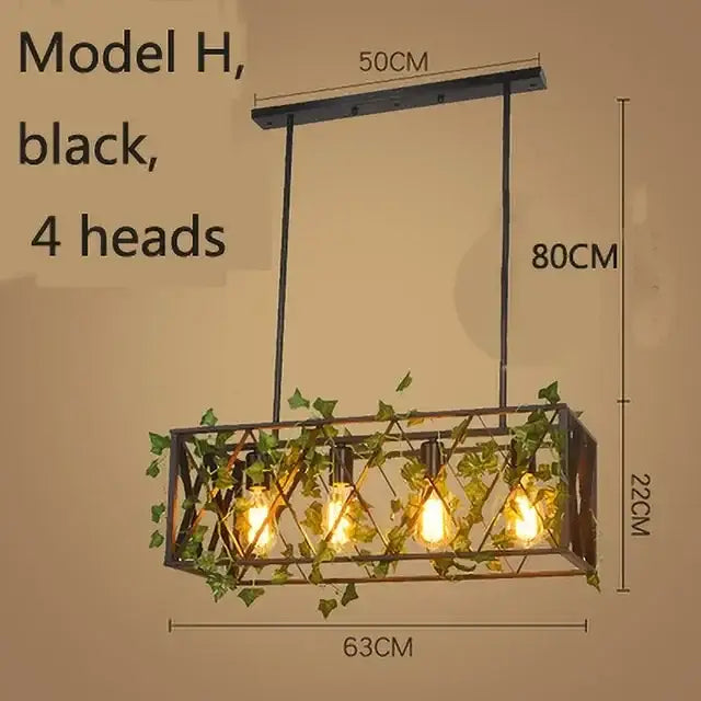 Black metal bird cage chandelier with four exposed bulbs and green ivy vines for vintage decorbites bird cage decor