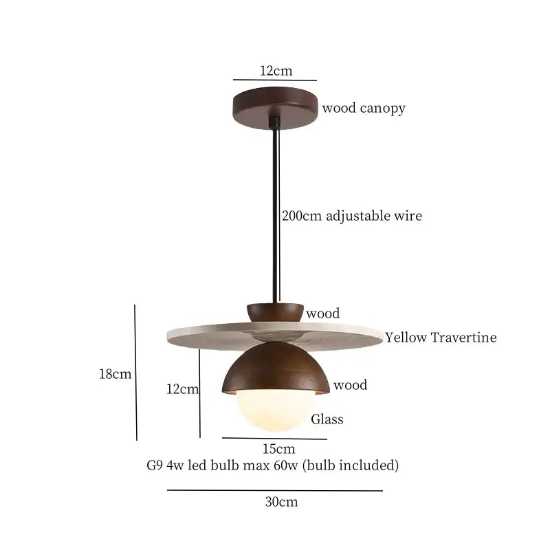 Vintage yellow travertine glass ball led pendant lamp with dark wood canopy and adjustable black wire for dining room decorbites glass ball pendant lamps