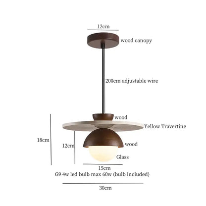 Vintage yellow travertine glass ball led pendant lamp with dark wood canopy and adjustable black wire for dining room decorbites glass ball pendant lamps