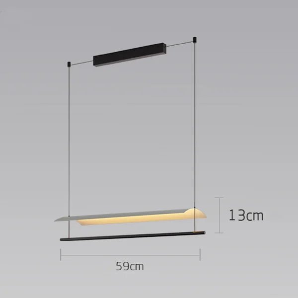 Wabi-Sabi Black Metal Acrylic Strip Pendant Light - Decorbites