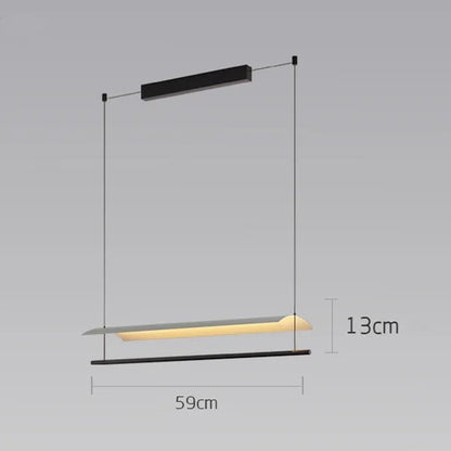 Wabi-Sabi Black Metal Acrylic Strip Pendant Light - Decorbites