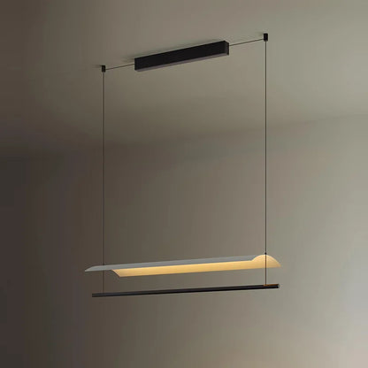 Wabi-Sabi Black Metal Acrylic Strip Pendant Light