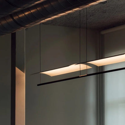 Wabi-Sabi Black Metal Acrylic Strip Pendant Light - Decorbites