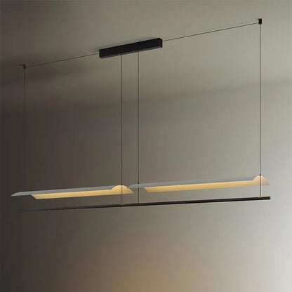 Wabi-Sabi Black Metal Acrylic Strip Pendant Light - Decorbites