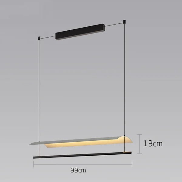 Wabi-Sabi Black Metal Acrylic Strip Pendant Light - Decorbites
