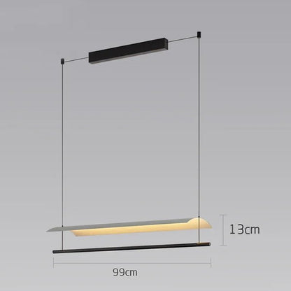 Wabi-Sabi Black Metal Acrylic Strip Pendant Light - Decorbites