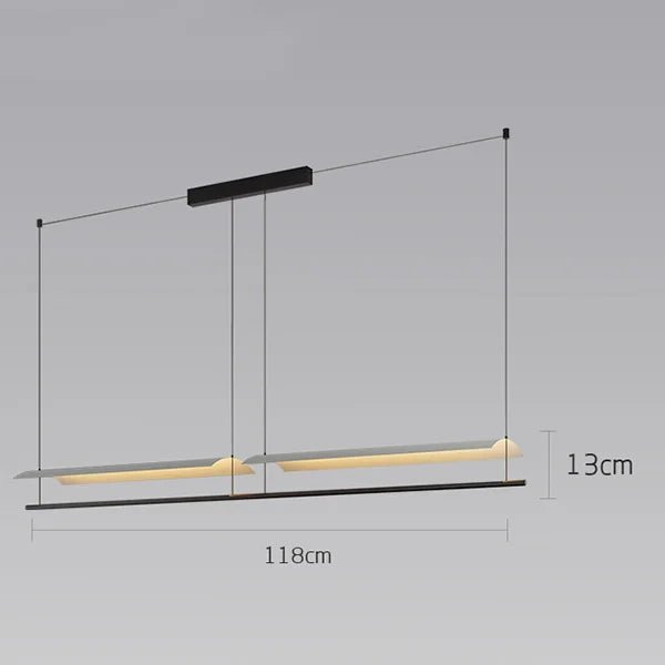 Wabi-Sabi Black Metal Acrylic Strip Pendant Light - Decorbites