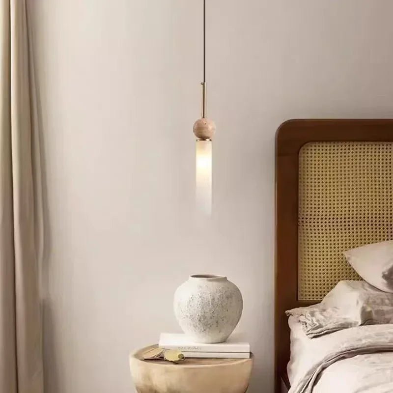 Wabi-Sabi Cream Stone Pendant Light - Decorbites