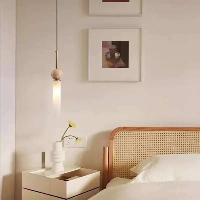 Wabi-Sabi Cream Stone Pendant Light - Decorbites