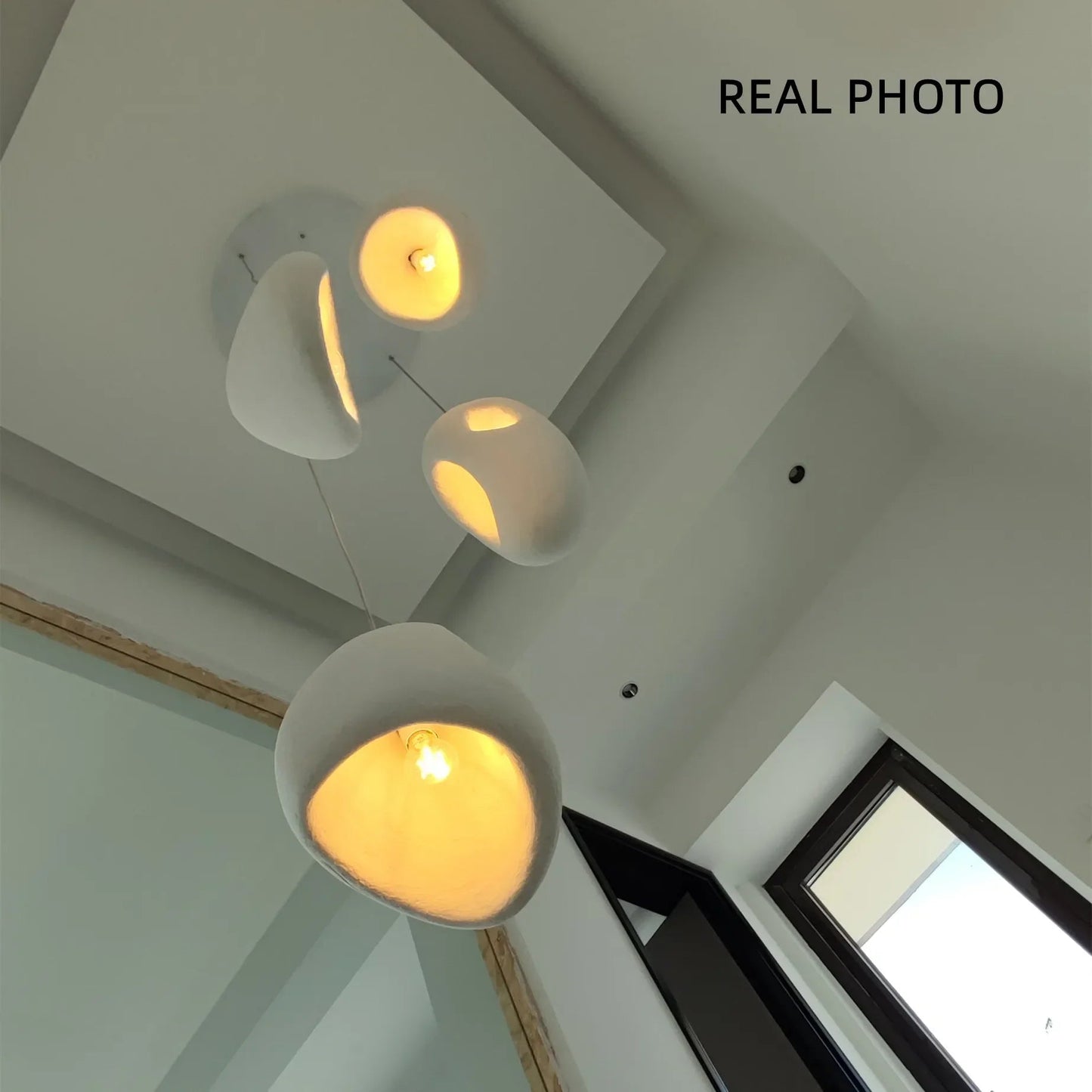 Wabi Sabi Irregular White Pendant Light, E27 - Decorbites
