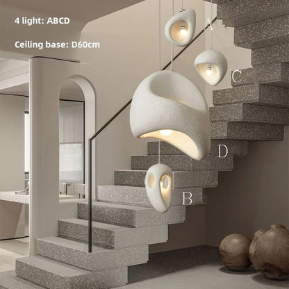 Wabi Sabi Irregular White Pendant Light, E27 - Decorbites